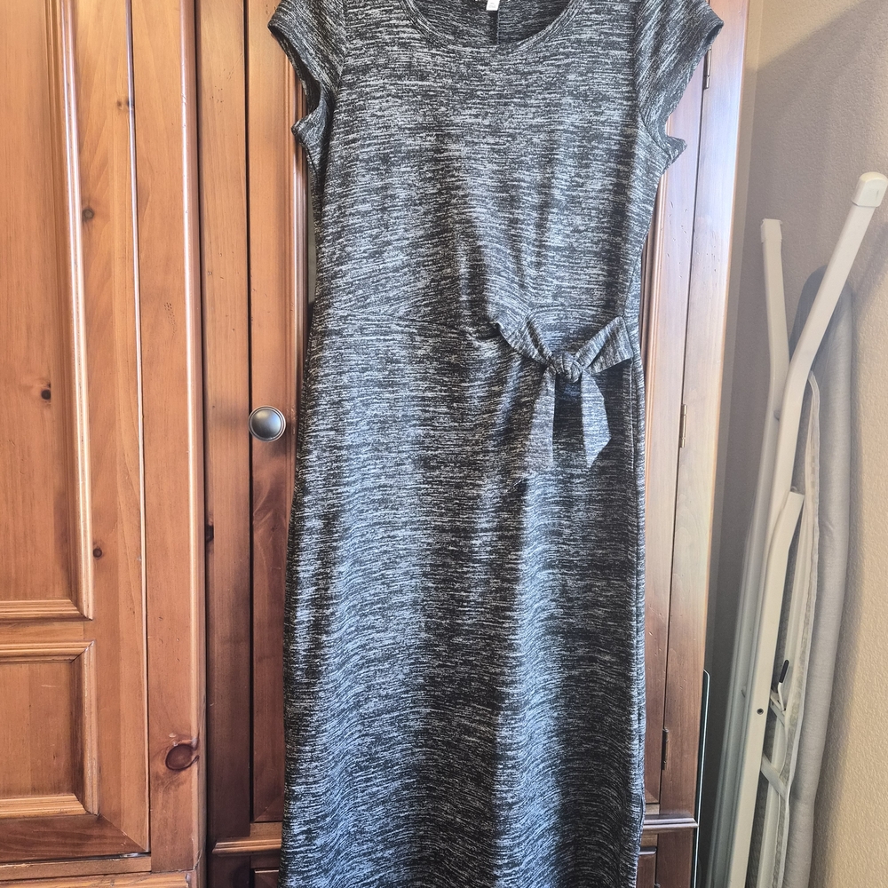 Talbots Black and Gray Midi Dress MP